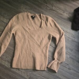 PAIGE Beige Ribbed Sweater